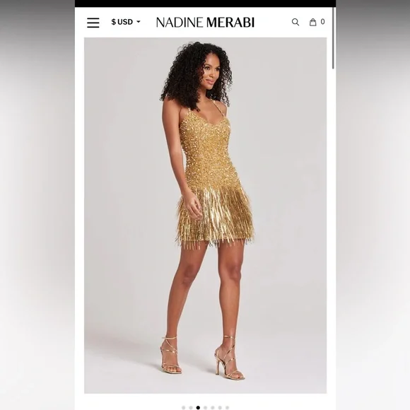 Nadine merabi gold dress cheap